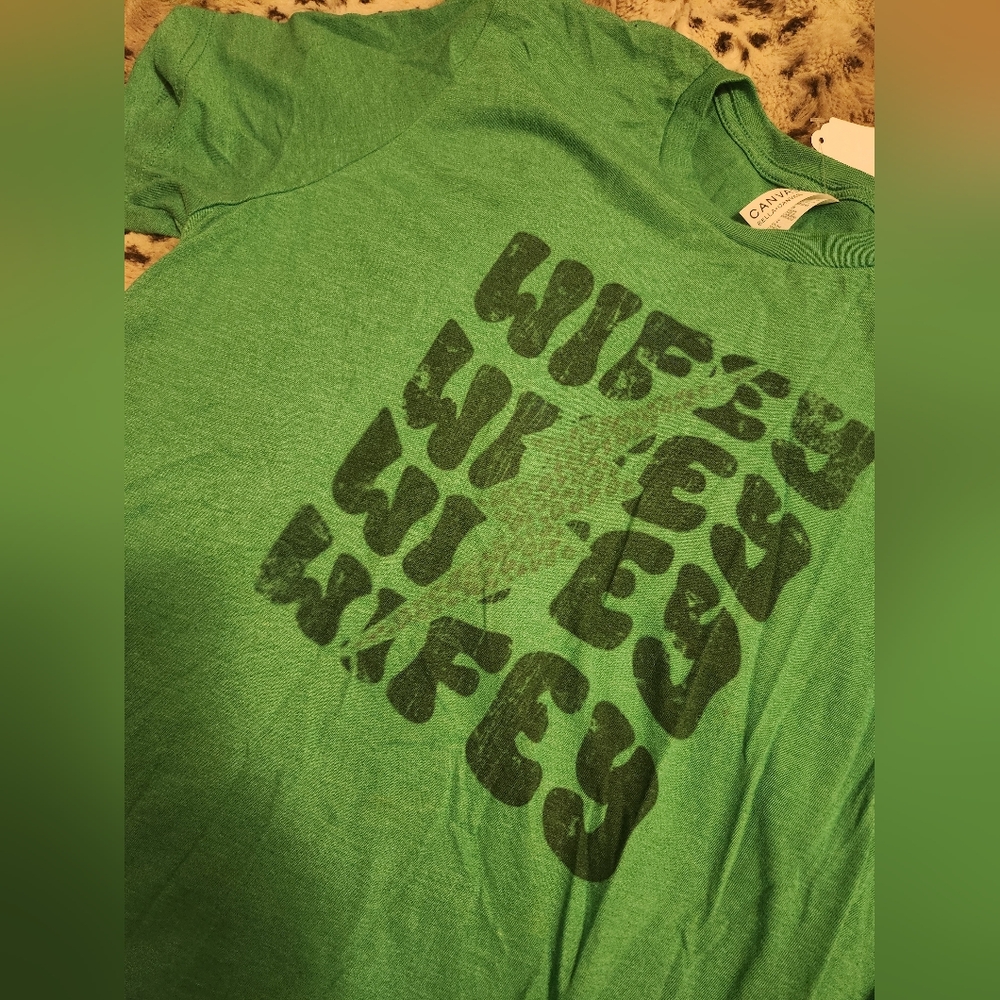 Green WIFEY sublimation T-Shirt NEW